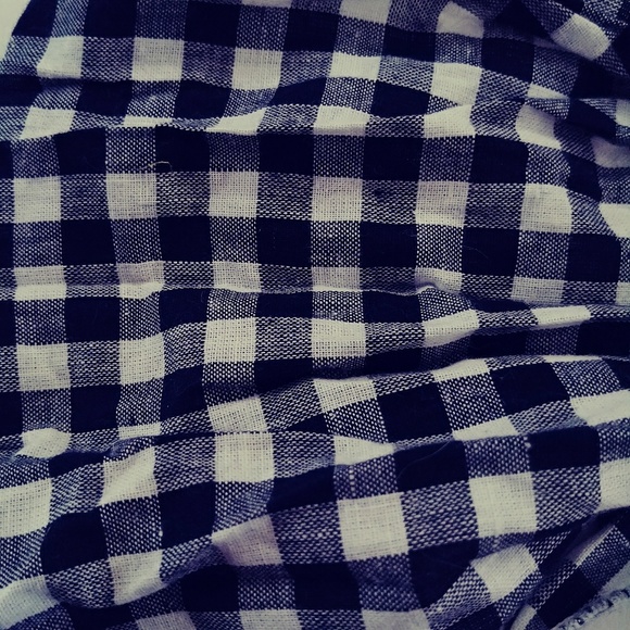 HEADBAND * BANDANA WRAP HAIR BAND DARK BLUE LG CHK - Picture 2 of 4